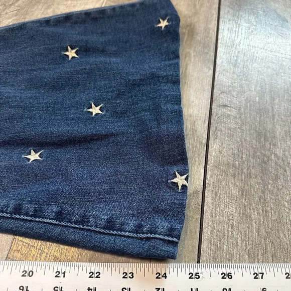ALTERED SHORT Judy Blue Star Embroidered Super Flare Jeans Size 13 / 31 - Picture 7 of 8